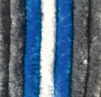 Flauschvorhang 100 x 200 cm grau-blau-weiß